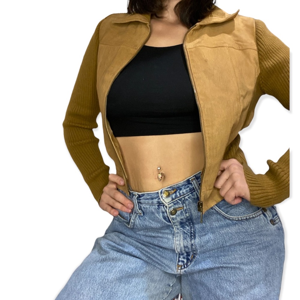 Vintage suede retro leather jacket